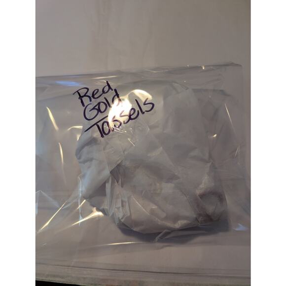 Set of Two Red & Gold Crystal Decorative Tassels - Picture 7 of 7